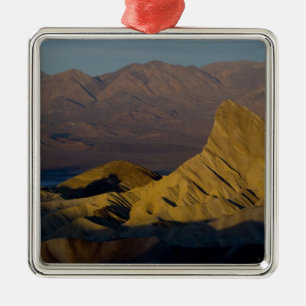Mornings first light on Zabriskie Point and 3 Metal Ornament