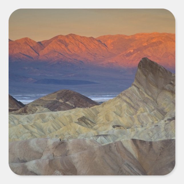 Mornings first light on  Zabriskie Point and Square Sticker (Front)