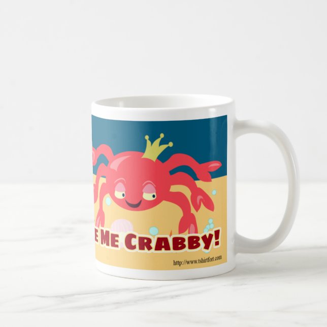 Mornings Make Me Crabby Cute Art Fun Coffee Mug (Right)