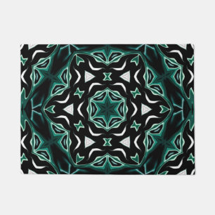 Moroccan african ethnic dark pattern kaleidoscope doormat