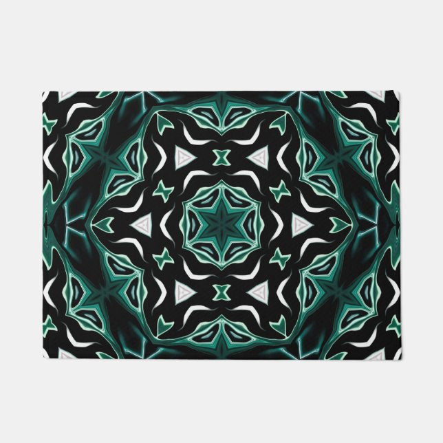Moroccan african ethnic dark pattern kaleidoscope doormat (Front)