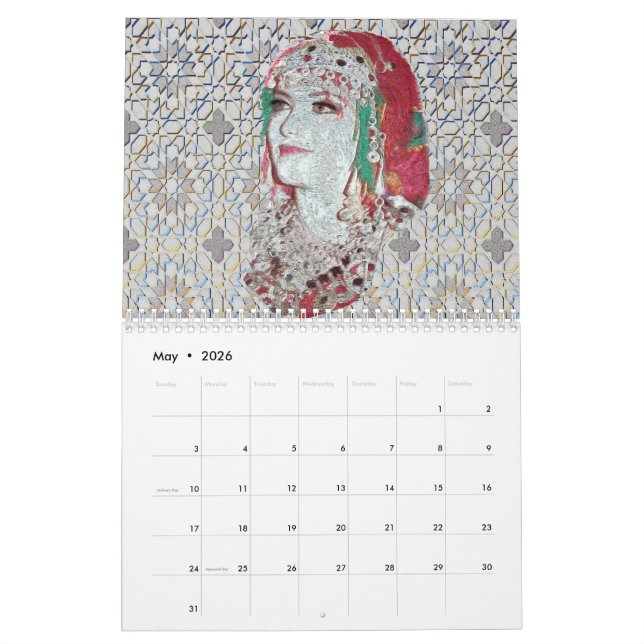 Moroccan Amazigh Beauty Calendrier Calendar (May 2026)