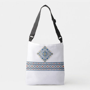 Moroccan Amazigh Embroidery Geometric Pattern Tr Crossbody Bag