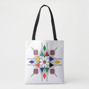 Moroccan Amazigh Geometric Pattern Traditional B Tote Bag