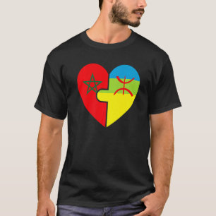 Moroccan Amazigh Roots Matching Flag  Proud Of My  T-Shirt
