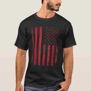 Moroccan American Flag Moroccan Roots Morocco Amer T-Shirt