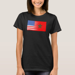 Moroccan American Flag Morocco Usa T-Shirt