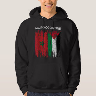 Moroccan and Palestinian flag Morocco and palestin Hoodie