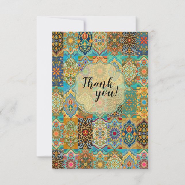 Moroccan Arabesque Ornament Customisable Card (Front)