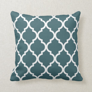 Moroccan Arabesque Style Print William Blue Cushion
