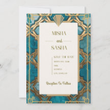 Moroccan Art Deco Wedding Invitation