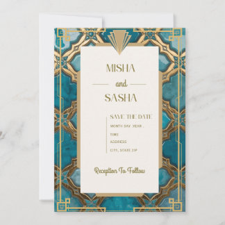 Moroccan Art Deco Wedding Invitation