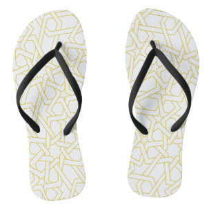 Moroccan art design on gold colour thongs