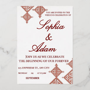Moroccan Berber Pattern Wedding Invitation