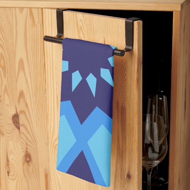 Moroccan Blue Pattern Kitchen Towel (Thirds Fold)