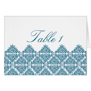 Moroccan Blue Table Number Card