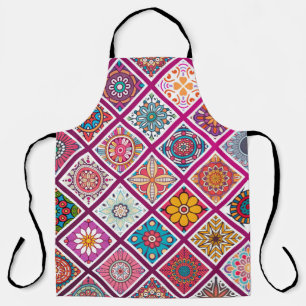 Moroccan Bohemian Mandala Tiles Apron