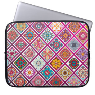 Moroccan Bohemian Mandala Tiles Laptop Sleeve