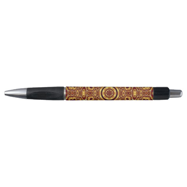 Moroccan Boho Red Gold Abstract Pattern (Front)