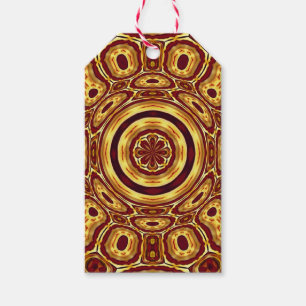 Moroccan Boho Red Gold Abstract Pattern Gift Tags