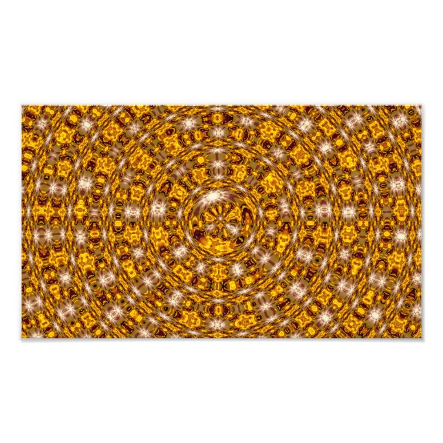 Moroccan Boho Red Gold Abstract Pattern Photo Print (Front)