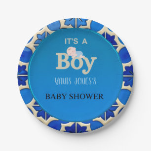 Moroccan Boy Baby Shower Paper Plate