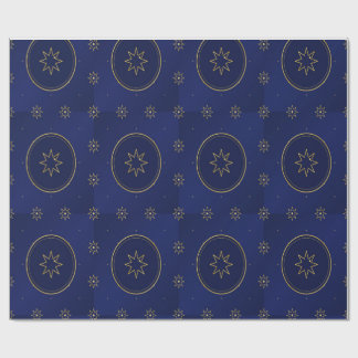 Moroccan Celestial Gold Star Wrapping Paper