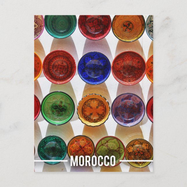Moroccan Ceramic Plates Postcard (Front)