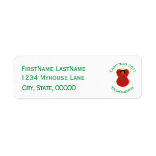 Moroccan Christmas Angel Flag Personalised Return Address Label