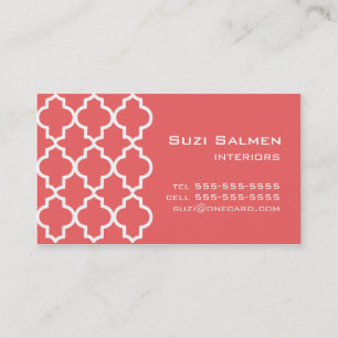 Moroccan Coral Dreams Business Card