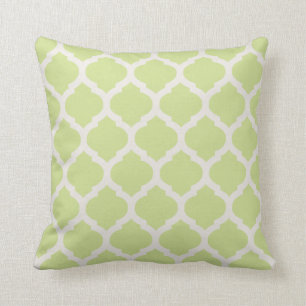 Moroccan cream green throw pillow