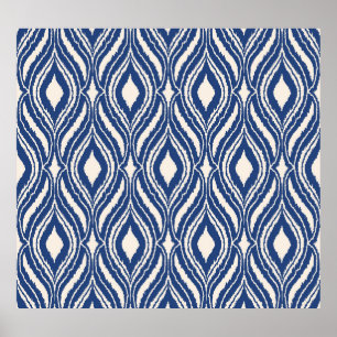 Moroccan damask, abstract seamless pattern. poster