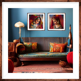 Moroccan Decor Room red Blue Gold orange