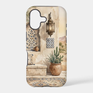 Moroccan Desert Oasis Watercolor Boho Wall Art