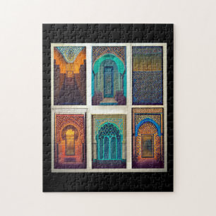 Moroccan designs arches colourful jigsaw puzzle