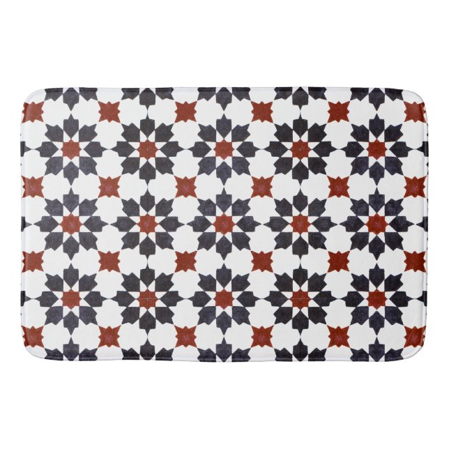 Moroccan Eight Point Star Pattern Bath Mat (Front)
