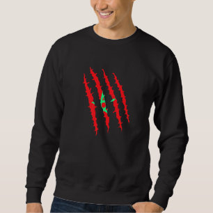 Moroccan Flag Atlas Lion Scratch For Men And Women Sweatshirt
