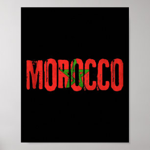 Moroccan Flag Morocco Soccer Jersey For Men Women Poster