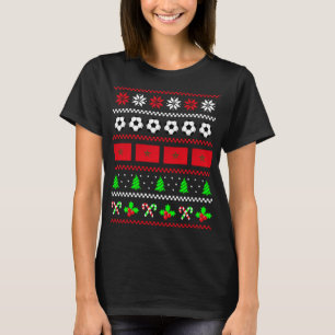 Moroccan Flag Soccer Ugly Christmas Sweater Morocc