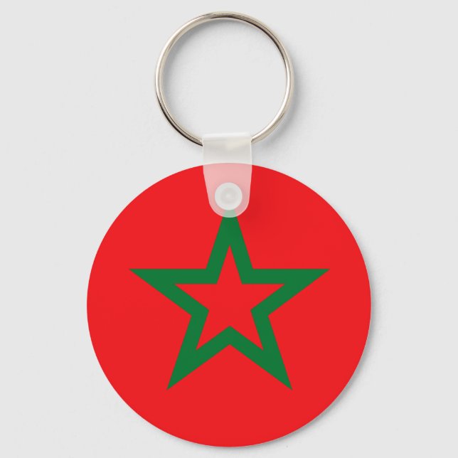 Moroccan Flag T-shirts and Gifts Key Ring (Front)