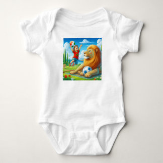 Moroccan Football Baby Bodysuit.Lion Pride Design Baby Bodysuit