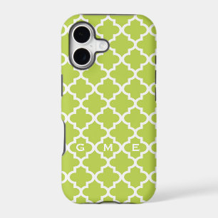 Moroccan fresh lime green tile design 3 monogram