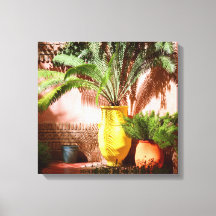 Moroccan garden - fern in yellow pot