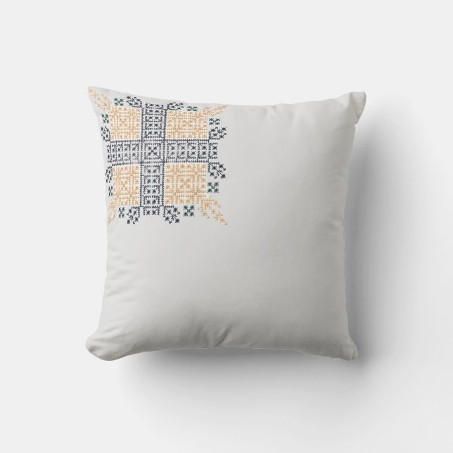 Moroccan Geometric Embroidery Art Cushion (Front)