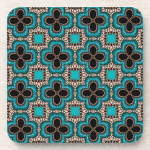 Moroccan Geometric Floral coaster set