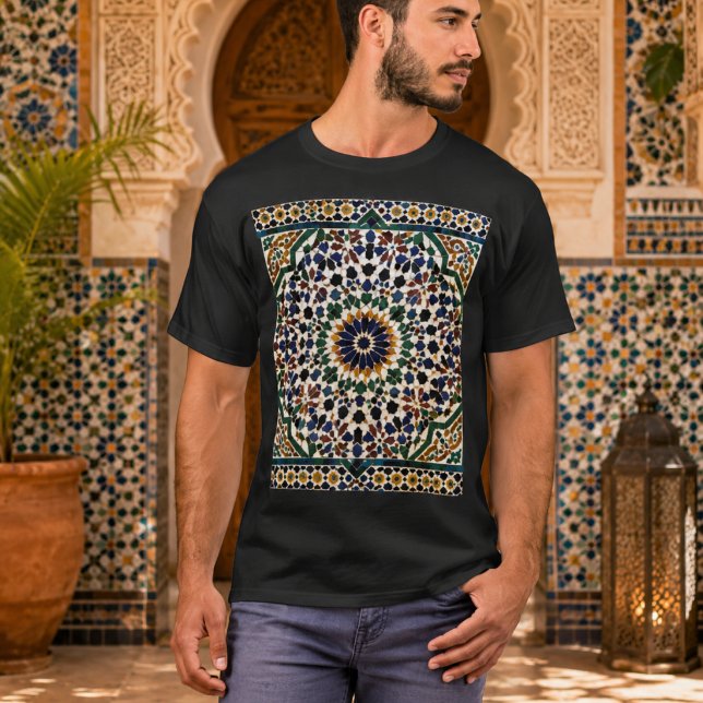 Moroccan Geometric Pattern T-Shirt | Islamic Mosai (Creator Uploaded)