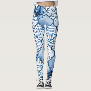 Moroccan geometric, watercolor seamless pattern. leggings