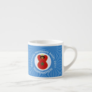 Moroccan Hanukkah Angel Flag Personalised Espresso Cup