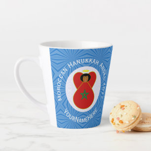 Moroccan Hanukkah Angel Flag Personalised  Latte Mug