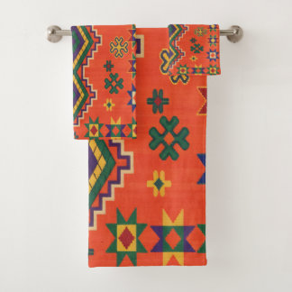 Moroccan Harmony in Orange Bath Towel Set